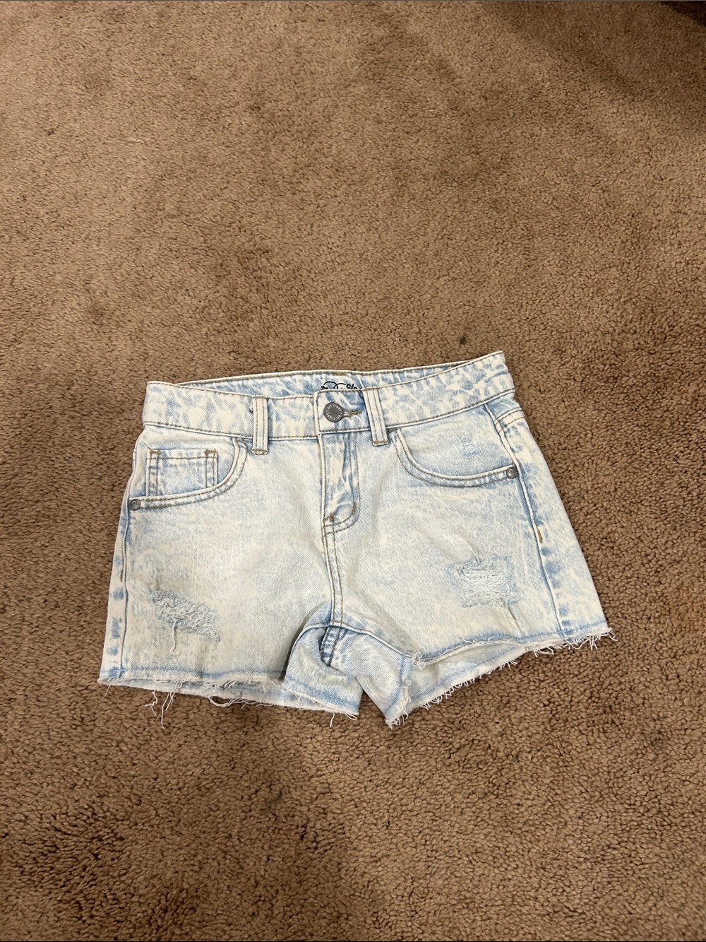 art class Light Wash Denim Shorts with Distressed Detail